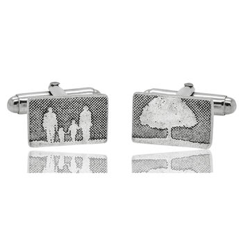Personalised Sterling Silver Family Tree Cufflinks, 3 of 5