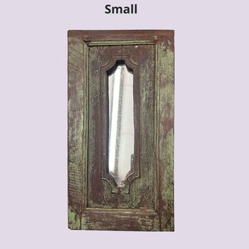 Rectangular Mirror Reclaimed Wood Teal Green, 12 of 12