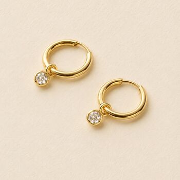 Diamond Charm Hoops, 2 of 3