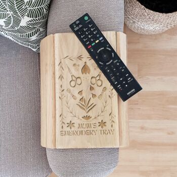 Personalised Wooden Sofa Crafting Tray, 2 of 2