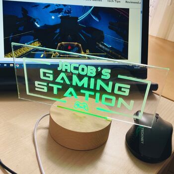 Personalised Light Up Gaming Station Sign, 3 of 4