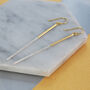 Long White Topaz Rose Gold Plate And Silver Earrings, thumbnail 1 of 5