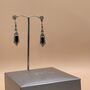 Onyx And Sterling Silver Marcasite Earrings, thumbnail 2 of 2