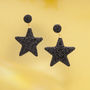 Black Swarovski Crystal Star Earrings, thumbnail 2 of 2