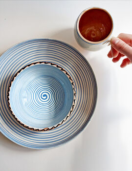 Handmade Blue Spiral Bowl, 4 of 12