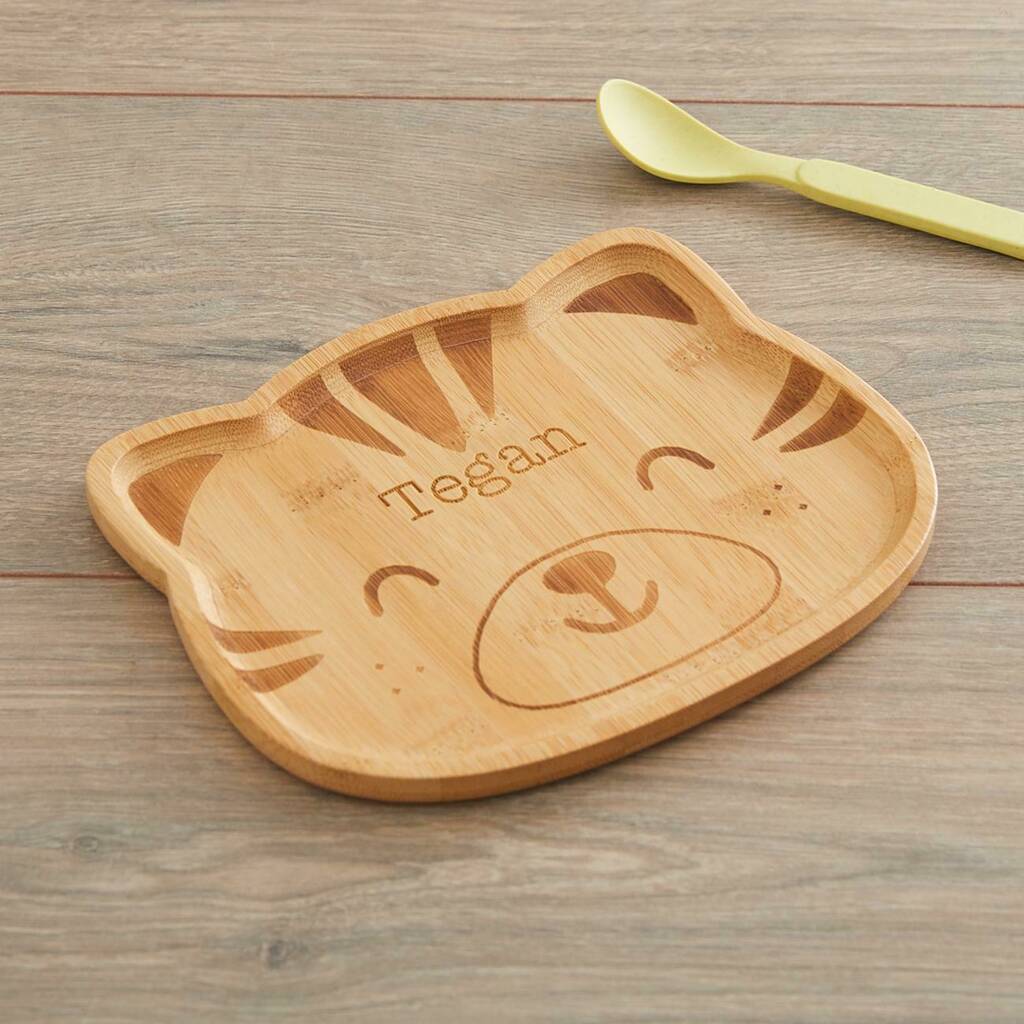 Personalised Tiger Bamboo Plate By My 1st Years