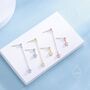 Asymmetric Tiny Moonstone Star Dangle Stud Earrings, thumbnail 8 of 12