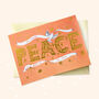 Pink And Gold Christmas Card 'PEACE', thumbnail 2 of 6