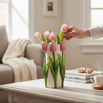 Ceramic 3D Tulip Vase – Mother’s Day Gift, 24cm, 2 of 3