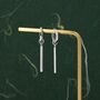 Sterling Silver Long Bars Huggie Hoop Earrings, thumbnail 8 of 12