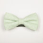 Mens Mint Green Gingham Bow Tie, thumbnail 2 of 6
