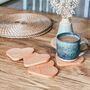 Set Of Four Wooden Love Heart Coasters, thumbnail 3 of 7