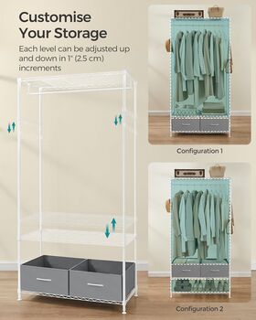 Heavy Duty Garment Rack With Drawers And Hanging Rail, 5 of 8