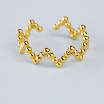 Gold Colour Sterling Silver Zig Zag Ring, 2 of 4