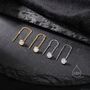 Bezel Cz Crystal Threader Earrings In Sterling Silver, thumbnail 3 of 10