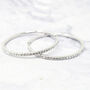 Big Round 40mm Hoop Silver Earrings With Crystals, thumbnail 1 of 6