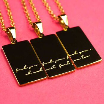 Fuck You Three Pc 18k Gold Plated Friendship Necklace, 2 of 11