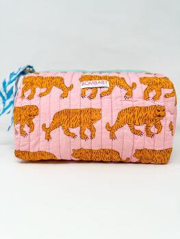 Handmade Wash Bag | Pink Tiger, 2 of 3