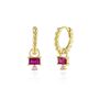18 K Gold Plated Pink Crystal Earrings, thumbnail 1 of 11
