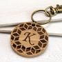 Personalised Geometric Initial Wooden Keyring, thumbnail 1 of 6