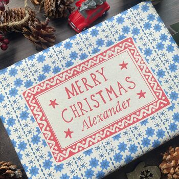 Christmas Personalised Name Paper Fibre Eco Natural Kraft Wrapping Paper, 3 of 9