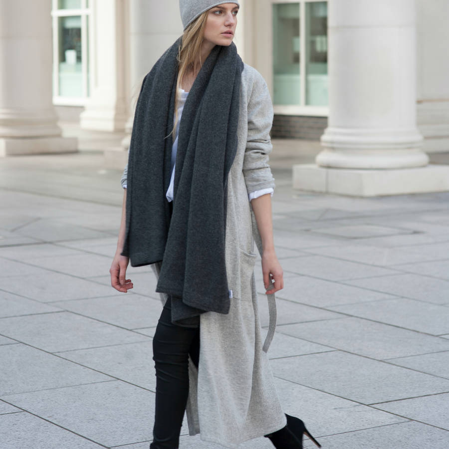 Luxurious Premium Knit Cashmere Robe Long Cardigan By Silk & Grey | notonthehighstreet.com