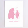Personalised Bears In Love Print, thumbnail 3 of 4
