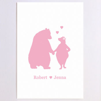Personalised Bears In Love Print, 3 of 4