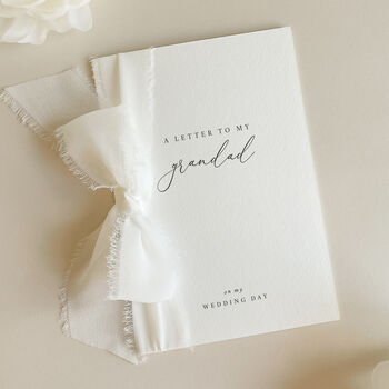 Luxury 'Letter To My Grandad On My Wedding Day' Card, Elegant Calligraphy Design, 2 of 11