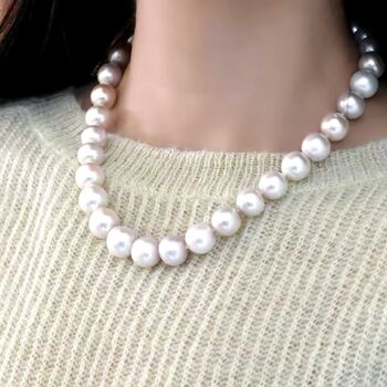 Saville Row Ivory Silver Pearl Jewel Ball Lock Gift Necklace, 3 of 6