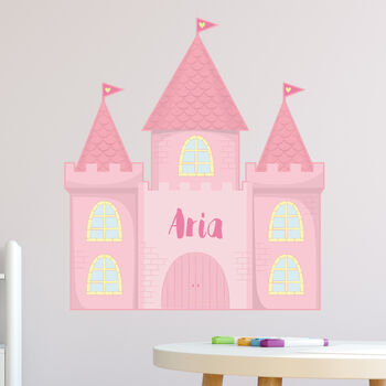Personalised Princess Castle Wall Sticker For Nursery Or Girls Room, 2 of 2