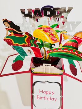 Mexico Themed 3D Birthday Card, 3 of 7