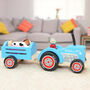 Retro Wooden Tractor Complete With Five Animals, thumbnail 1 of 3