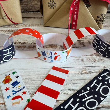 Festive Santa And Friends Paper Christmas Chains Red And Blue, 2 of 4