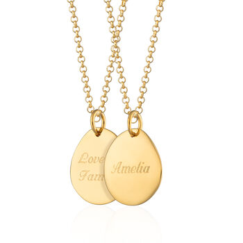 Engraved Gold Plated Sterling Silver Pebble Necklace, 3 of 6