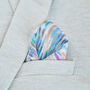 Vibrant Abstract Silk Tie, Pocket Square, Cufflinks, thumbnail 5 of 7
