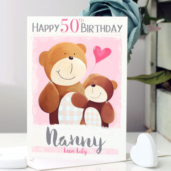 Personalised Mummy Bear Age Birthday Card, 7 of 12