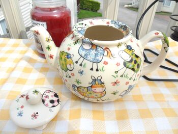 Six Cup Teapot In Crazy Farm Design, 4 of 8