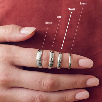 Classic 9ct White Gold D Shape Wedding Band Ring 3mm, 5 of 5