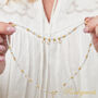 White Moonstone Short Gold And Silver Beaded Charm Necklace, thumbnail 3 of 6