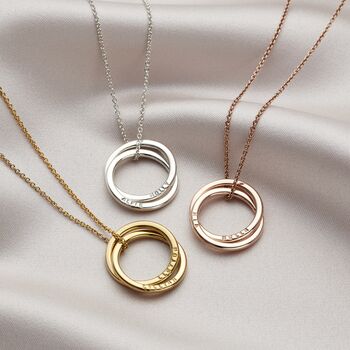 Personalised 9ct Gold Two Ring Russian Necklace, 4 of 7