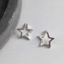 Sterling Silver Twisted Star Hoop Earrings, thumbnail 2 of 8