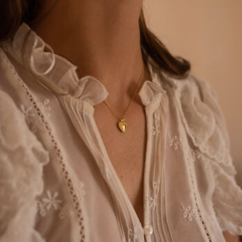 Dainty 18 K Gold Heart Love Minimalist Necklace, 3 of 7