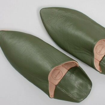 Men's Moroccan Pointed Leather Slippers, 3 of 12