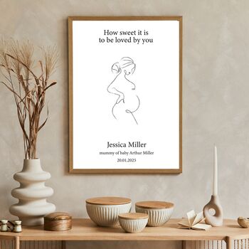 Custom Mothers New Baby Gift For Birthday Art Print, 2 of 7