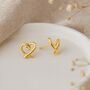 Gold Plated Sterling Silver Forever Heart Stud Earrings – 6mm, thumbnail 5 of 5