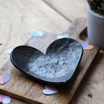 Personalised Iron Heart Dish, 6th Anniversary Gift, 4 of 8