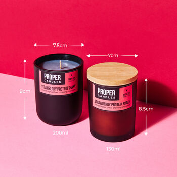 Strawberry Protein Shake Scented Soy Wax Candle, 4 of 9