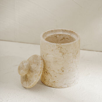 Marble Beige Container With Lid, 3 of 4