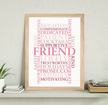 Personalised Pink Words Art Print, 4 of 8